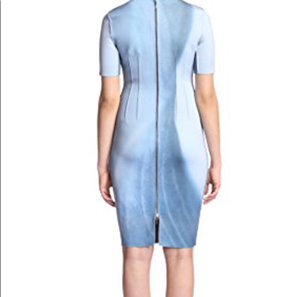 Ellie Tahari Gwenyth blue gray scuba reversible dress - Picture 2 of 7